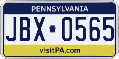 PA license plate JBX0565
