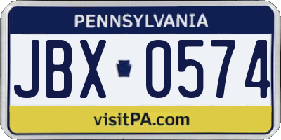 PA license plate JBX0574