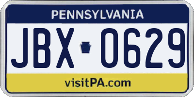 PA license plate JBX0629