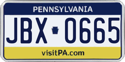 PA license plate JBX0665