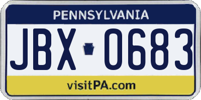 PA license plate JBX0683
