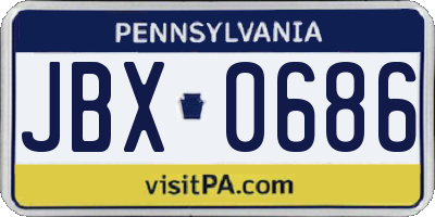 PA license plate JBX0686