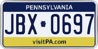 PA license plate JBX0697
