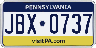 PA license plate JBX0737