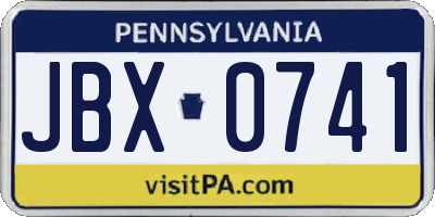 PA license plate JBX0741
