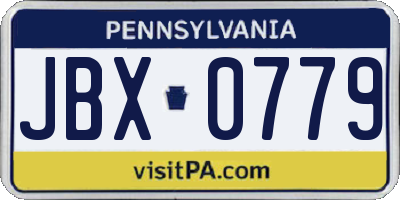 PA license plate JBX0779