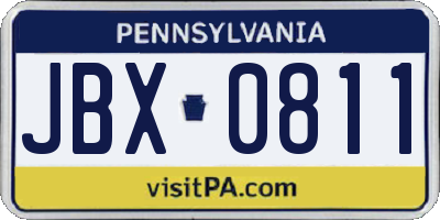 PA license plate JBX0811