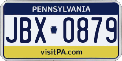 PA license plate JBX0879