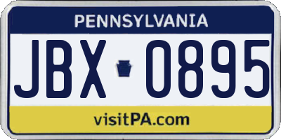 PA license plate JBX0895