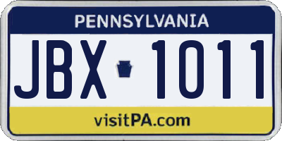 PA license plate JBX1011