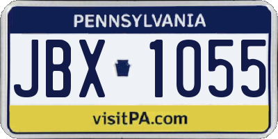 PA license plate JBX1055