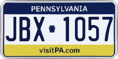 PA license plate JBX1057