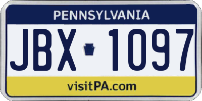 PA license plate JBX1097