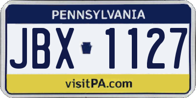PA license plate JBX1127