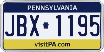 PA license plate JBX1195