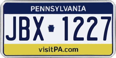 PA license plate JBX1227