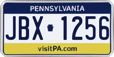 PA license plate JBX1256