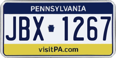PA license plate JBX1267