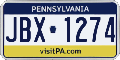 PA license plate JBX1274