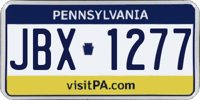 PA license plate JBX1277