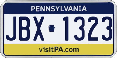 PA license plate JBX1323