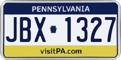 PA license plate JBX1327