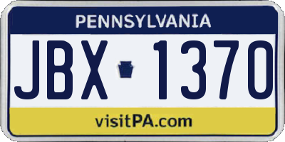 PA license plate JBX1370
