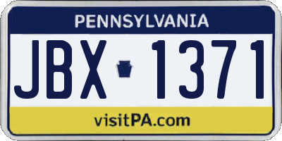 PA license plate JBX1371