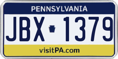 PA license plate JBX1379