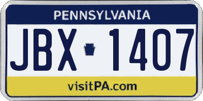PA license plate JBX1407
