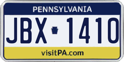 PA license plate JBX1410