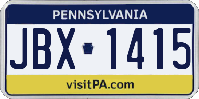 PA license plate JBX1415