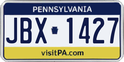 PA license plate JBX1427
