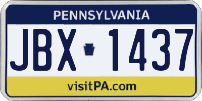 PA license plate JBX1437