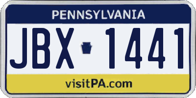 PA license plate JBX1441