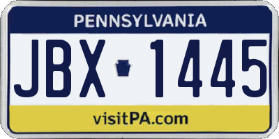 PA license plate JBX1445