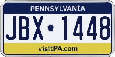 PA license plate JBX1448
