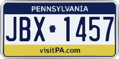 PA license plate JBX1457