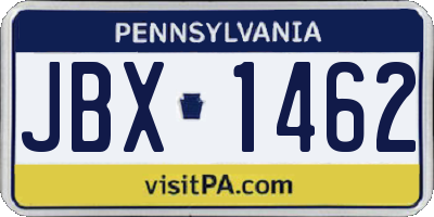 PA license plate JBX1462