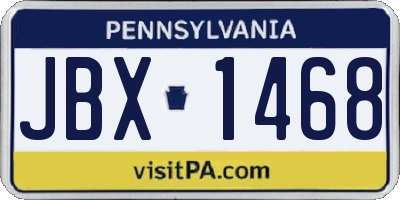 PA license plate JBX1468