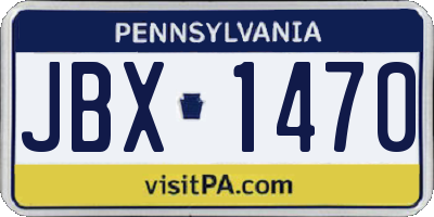 PA license plate JBX1470