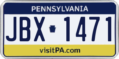 PA license plate JBX1471