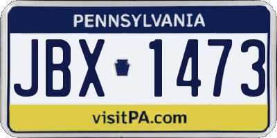 PA license plate JBX1473