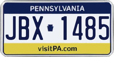 PA license plate JBX1485