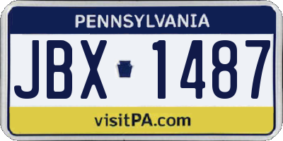 PA license plate JBX1487