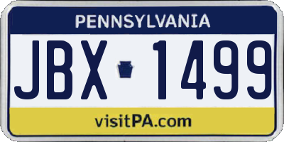 PA license plate JBX1499