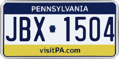 PA license plate JBX1504