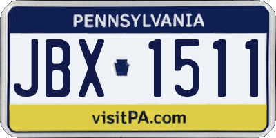PA license plate JBX1511