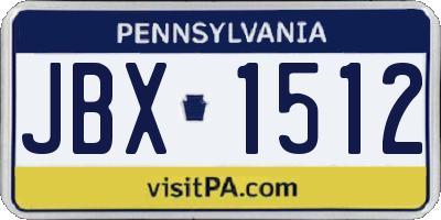 PA license plate JBX1512