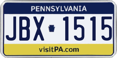 PA license plate JBX1515